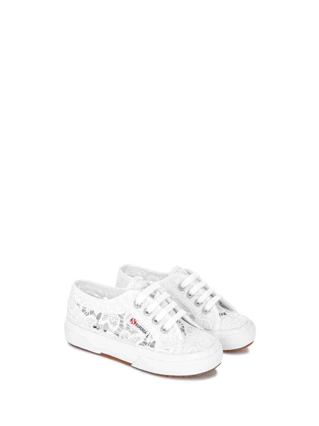 Superga sneakers kids bianco in macramè
