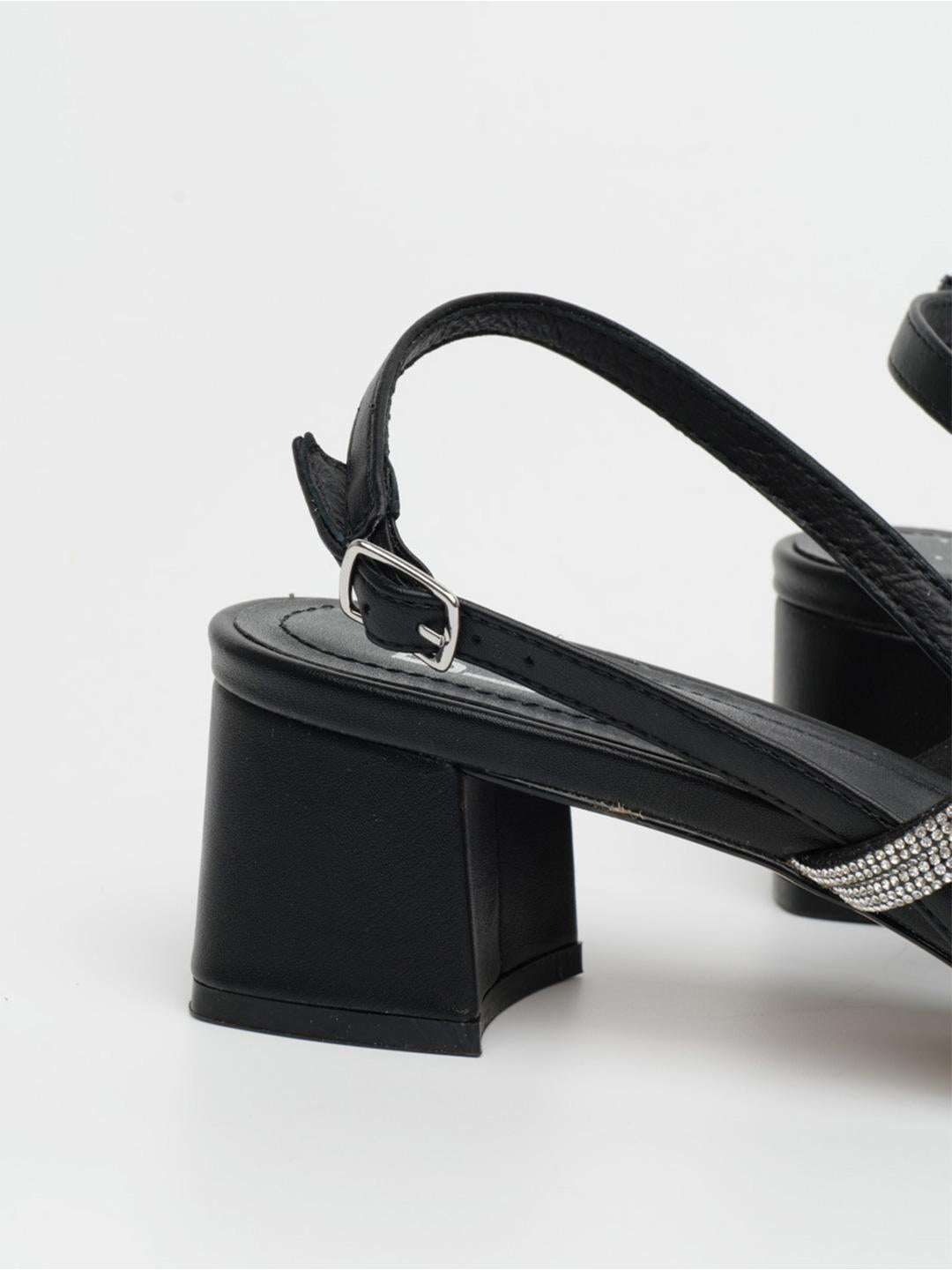 Bibi lou sandali nero con tacco e strass
