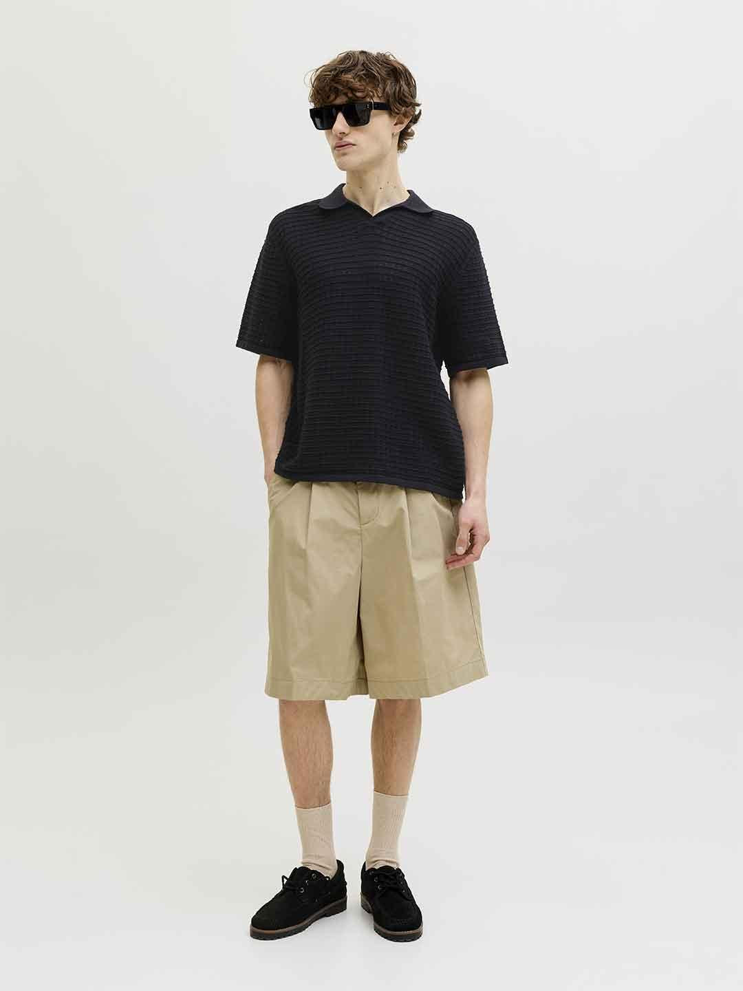 Jack & Jones polo nero in maglia