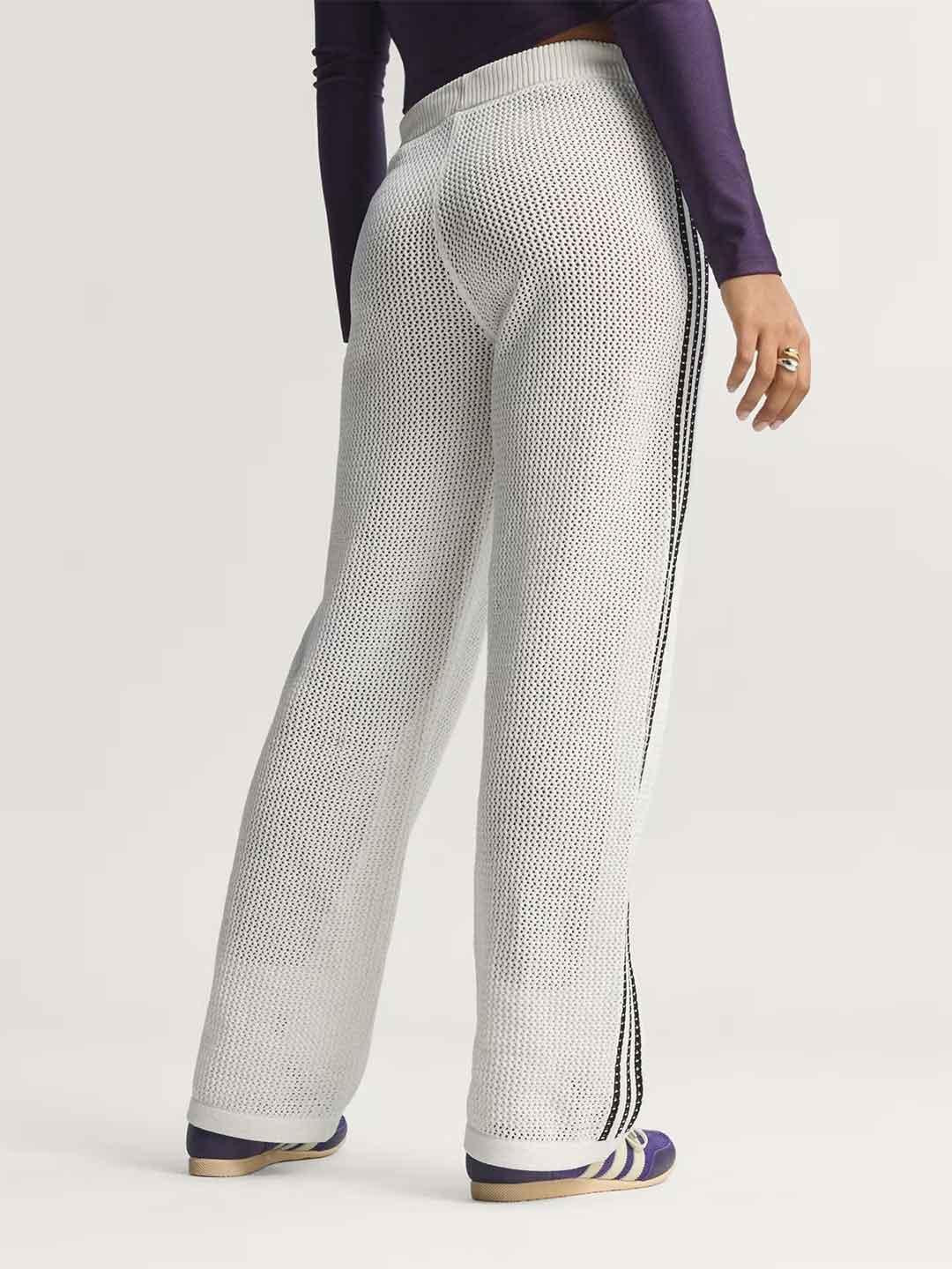 Adidas Firebird pantalone bianco in crochet
