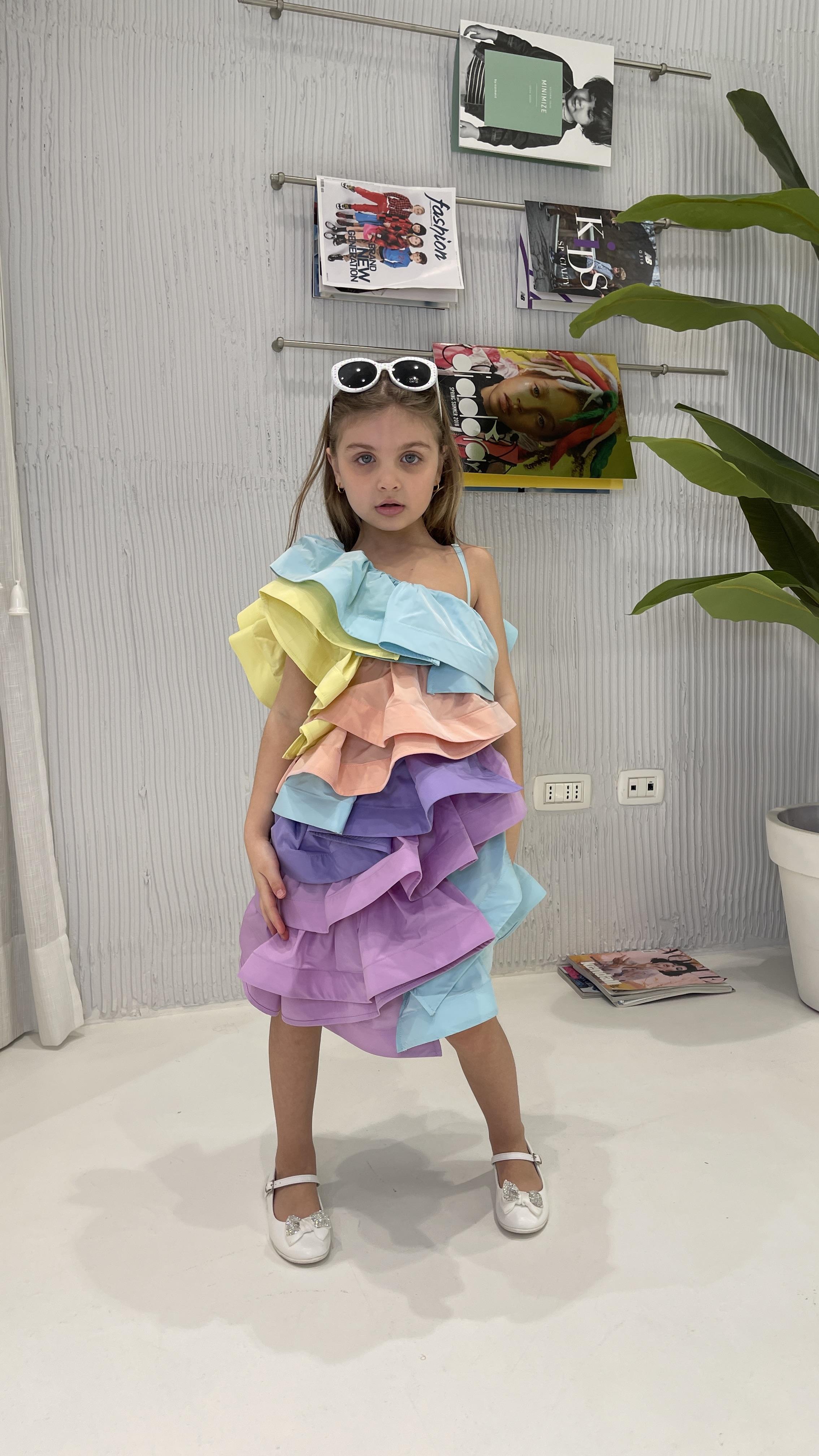 Fun & Fun abito kids multicolor con voilant