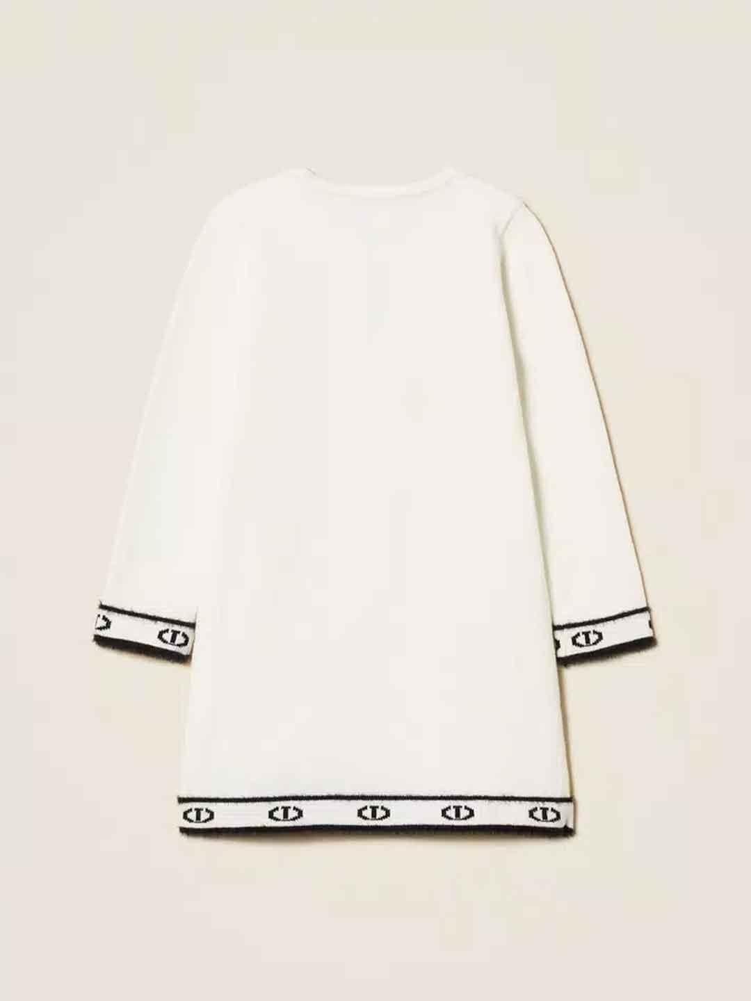 Twinset abito kids bianco in lana