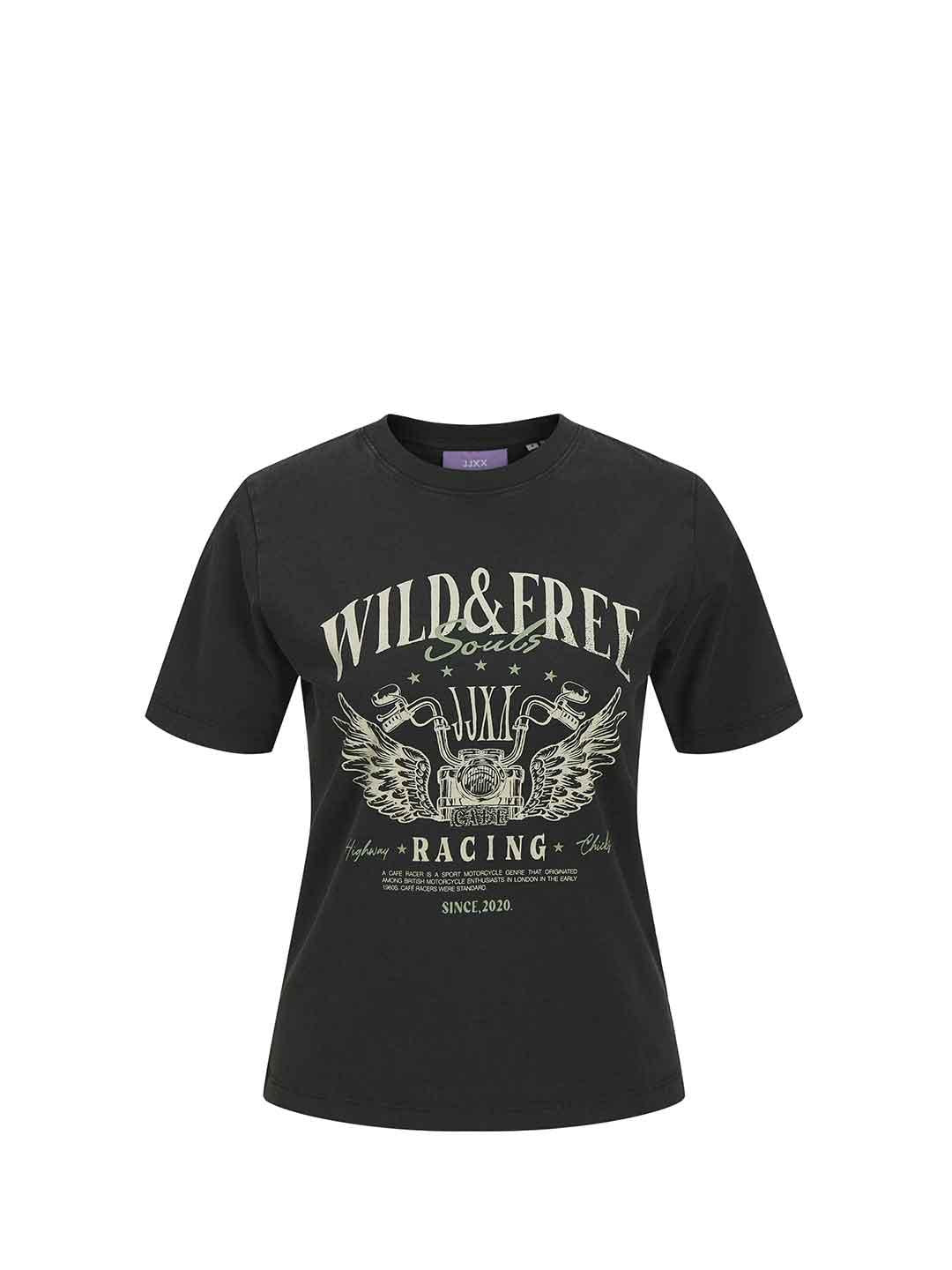 JJXX t-shirt nero Wild e Free
