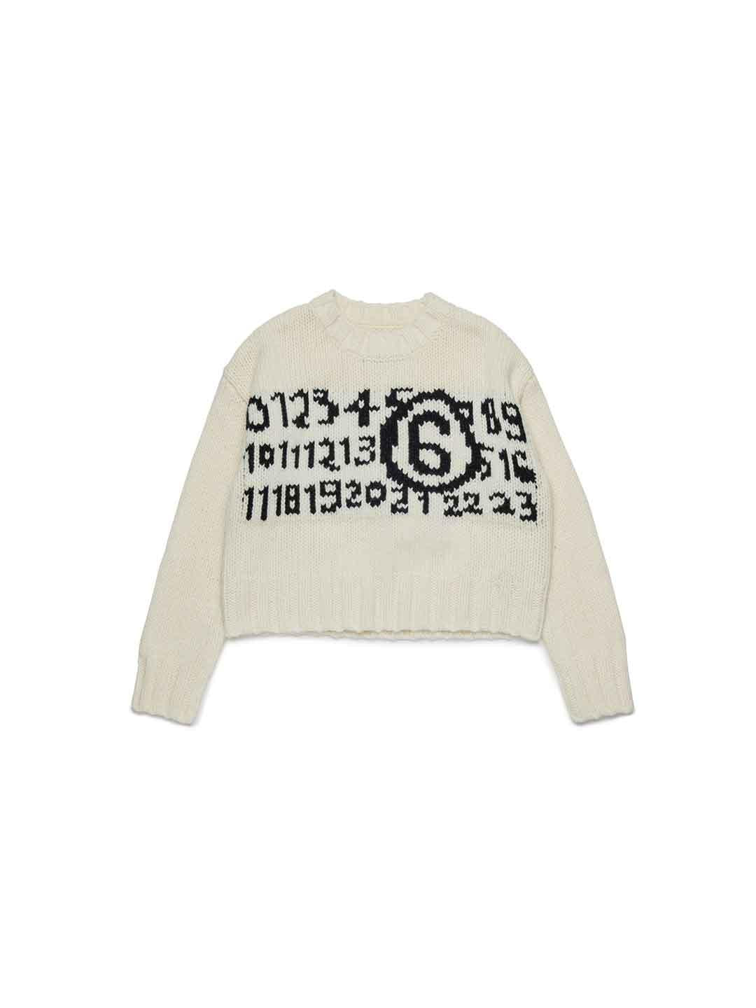 Maison Margiela maglione bianco girocollo