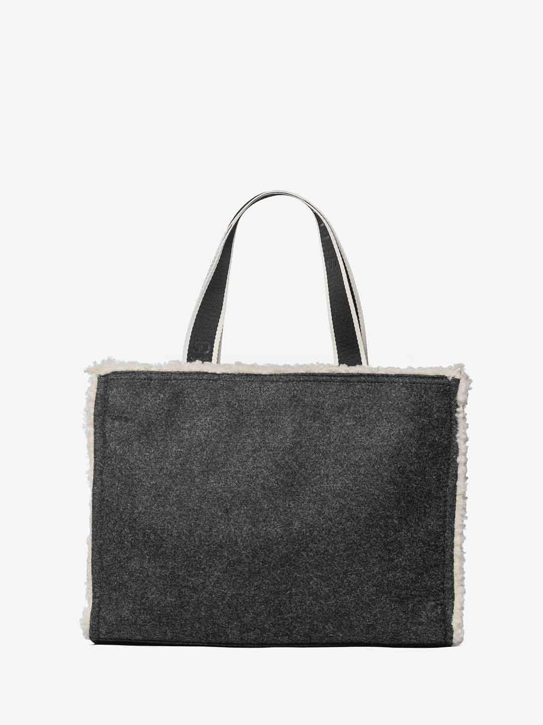 Marc Ellis Buby Cloth M borsa grigio con scritta teddy