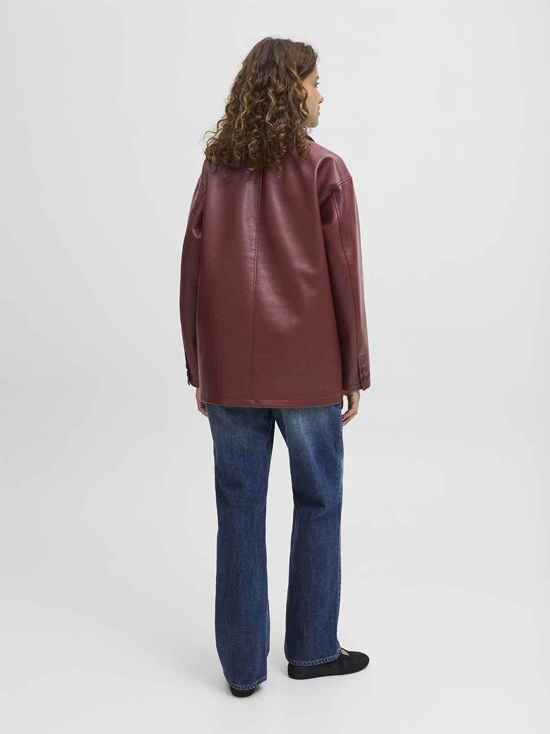JJXX giacca bordeaux in pelle