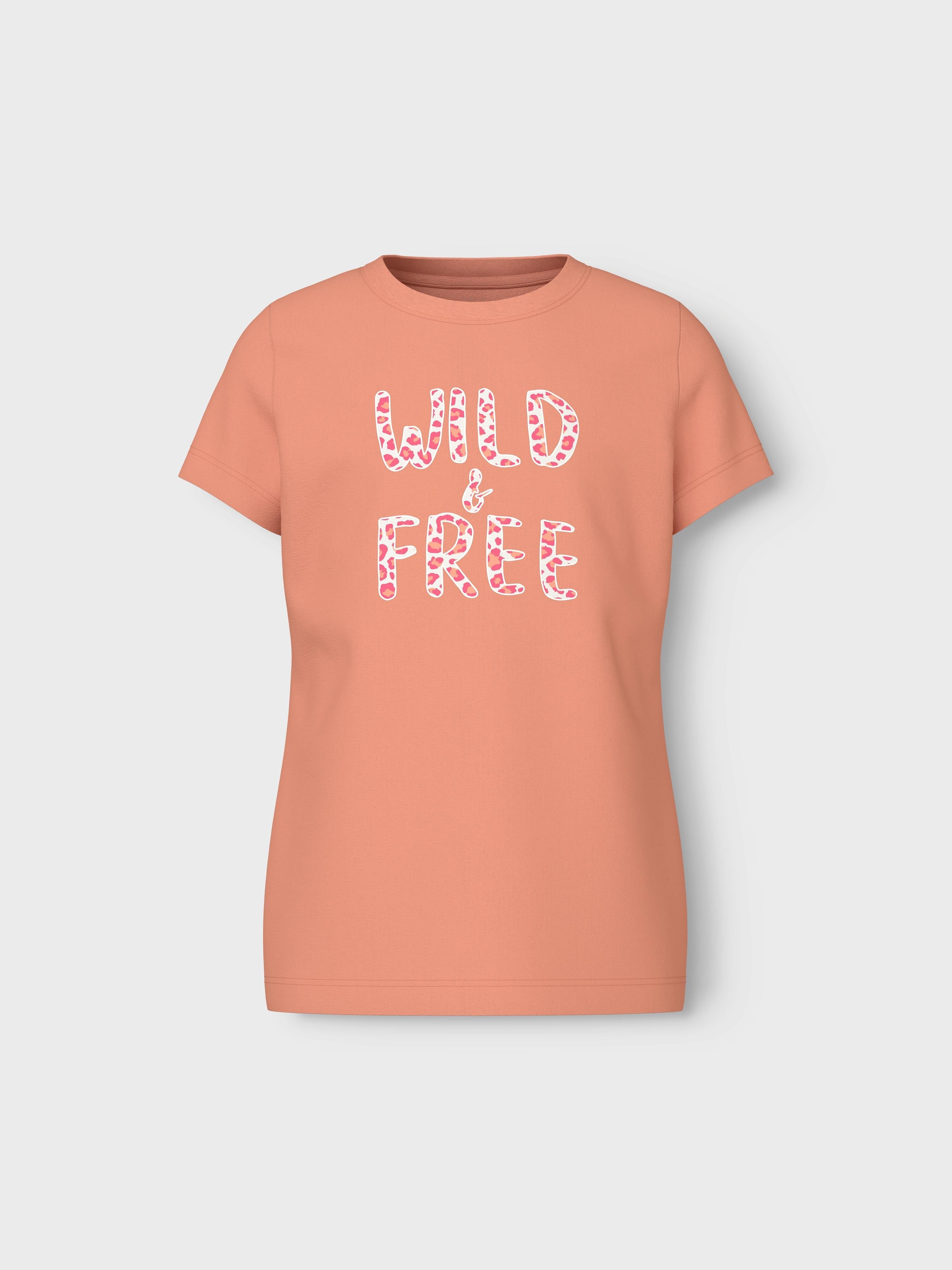 Name It t-shirt kids arancio wild & free<BR/>