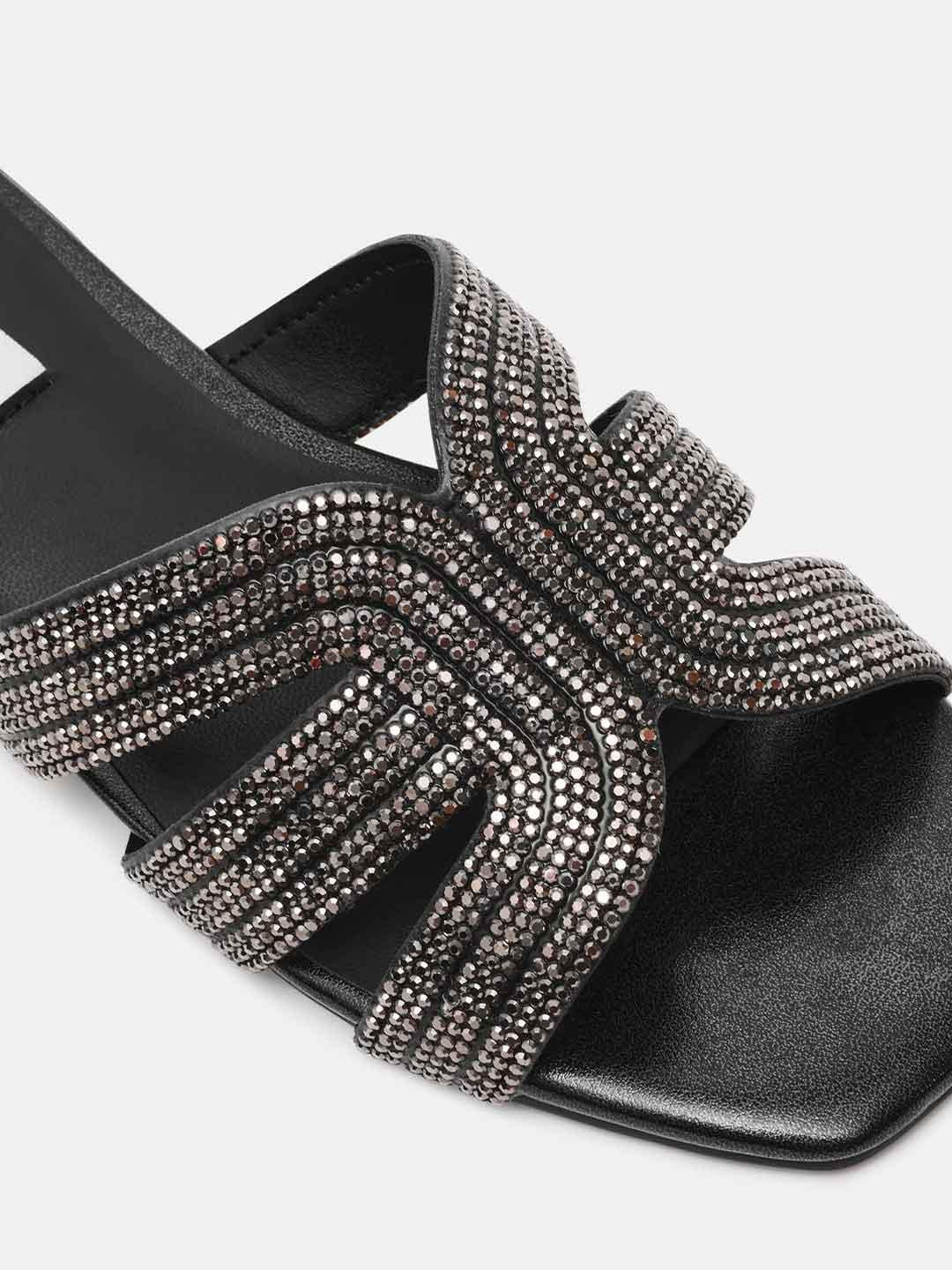 Steve Madden Sequel sandali nero con strass
