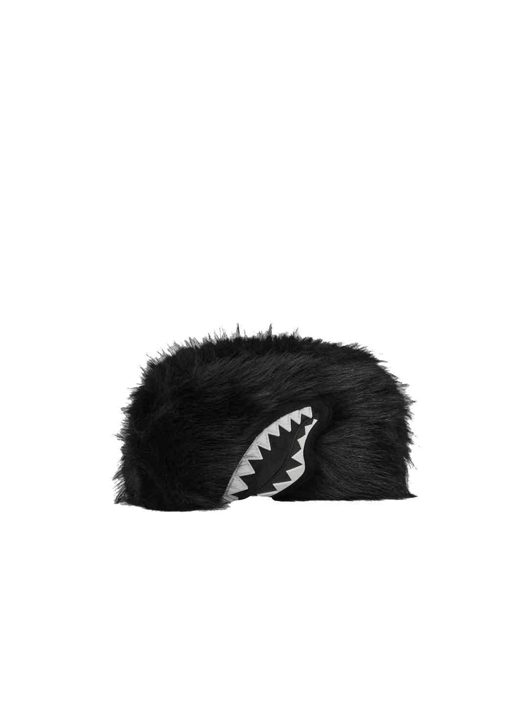 Sprayground pochette nero con pelliccia