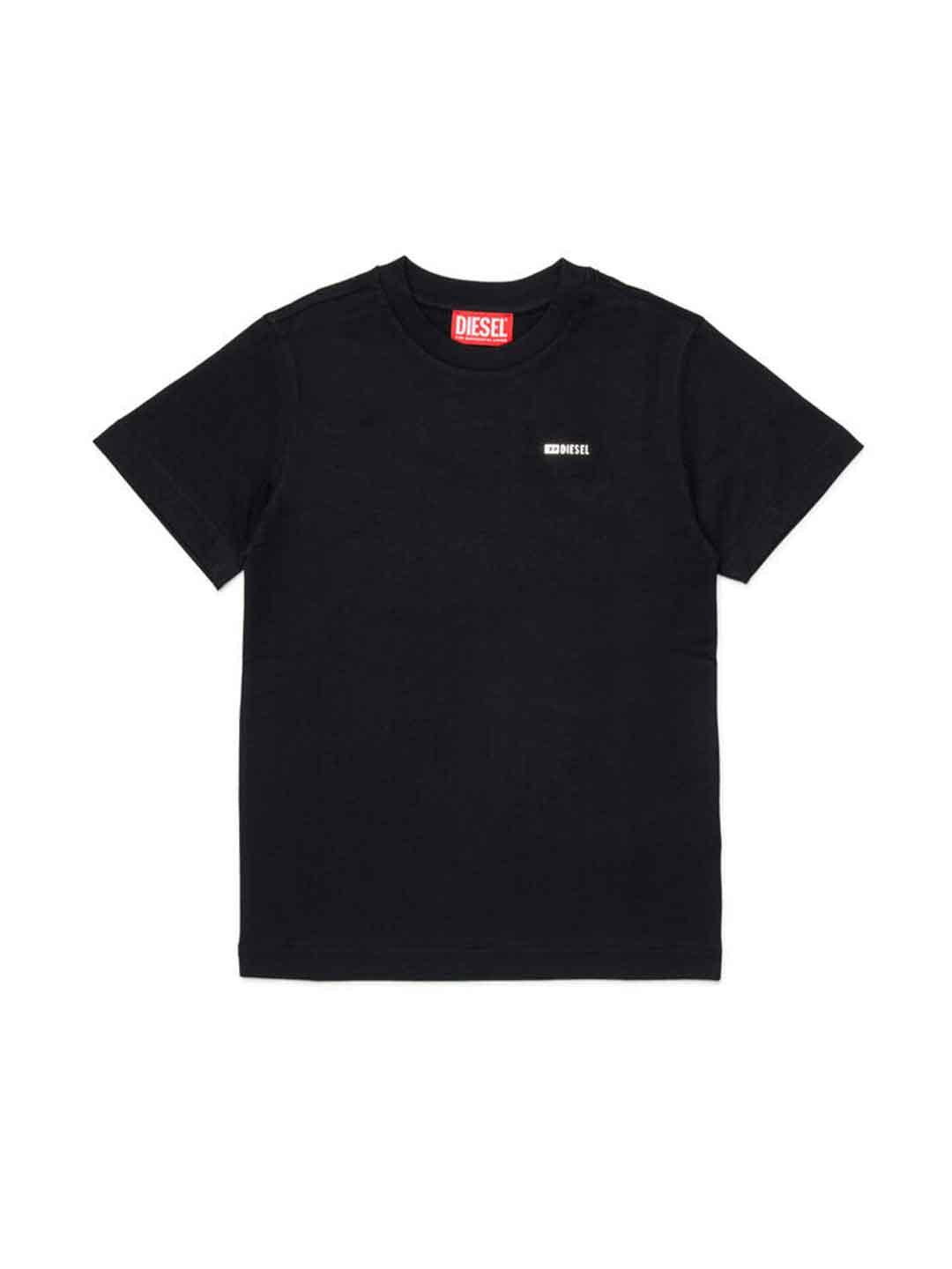 Diesel Tadjustmet t-shirt nero con logo metallico