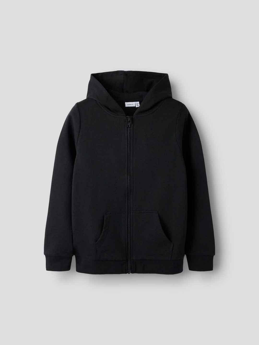 Name It felpa kids nero con zip e cappuccio