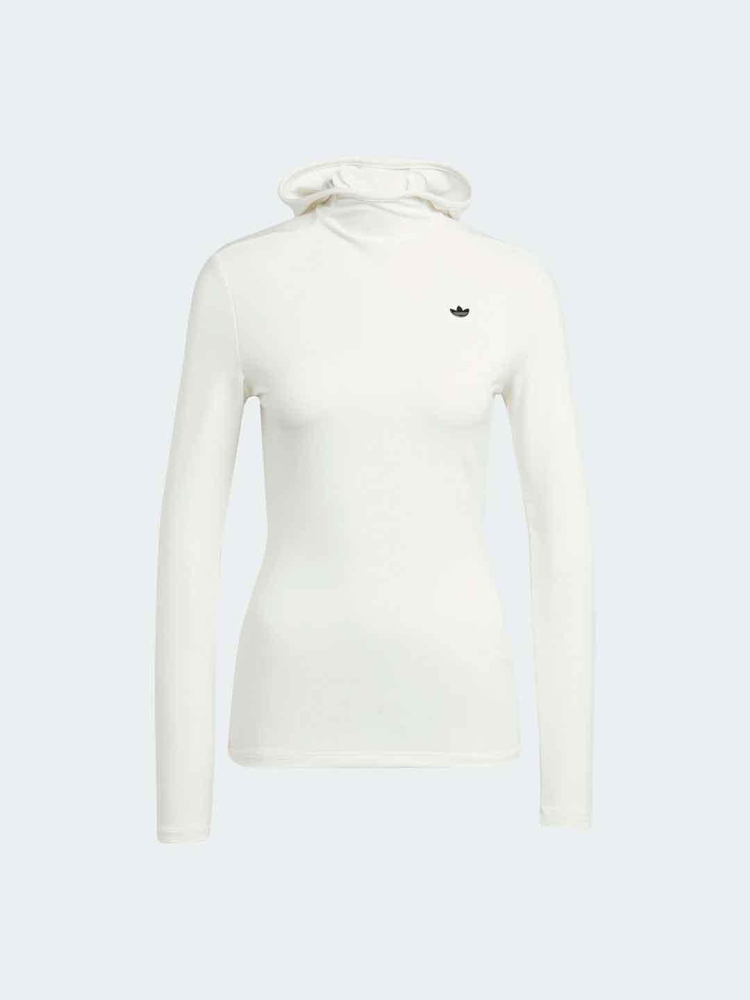 Adidas t-shirt bianco con cappuccio