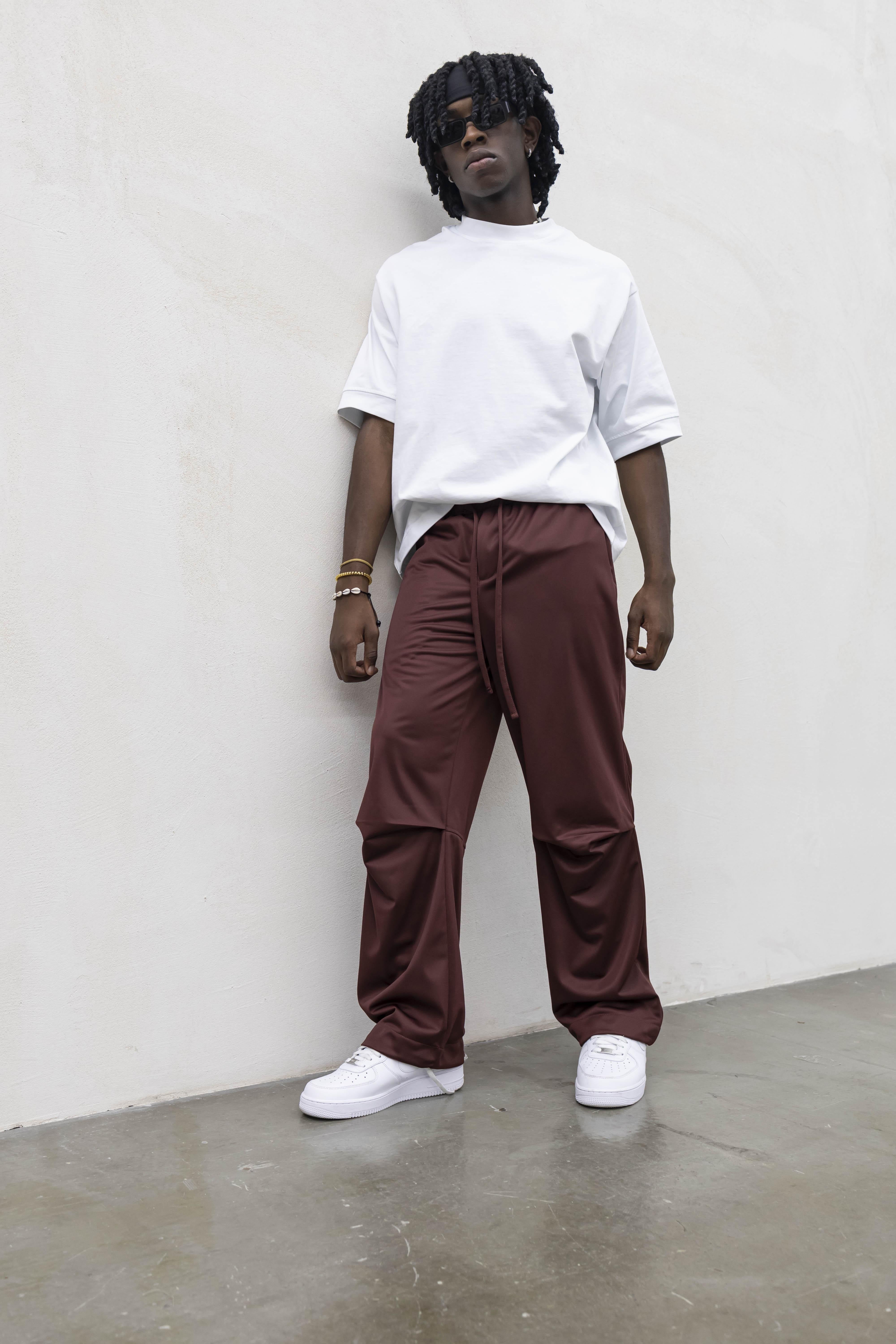 Present Day pantalone bordeaux acetato