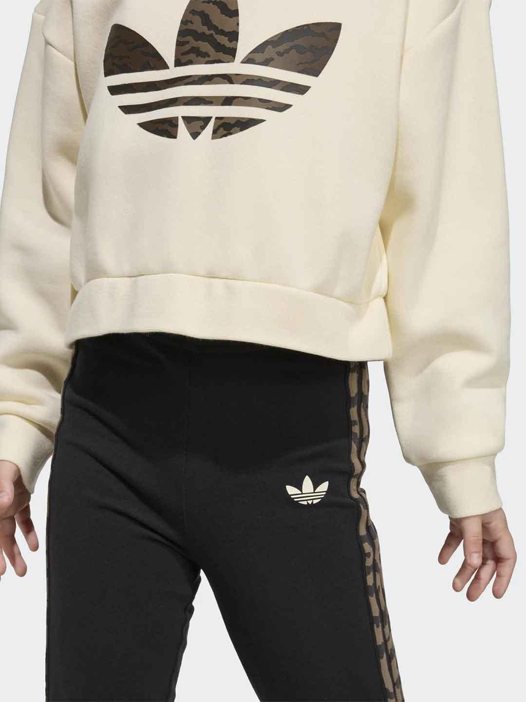Adidas coordinato kids panna con logo zebrato