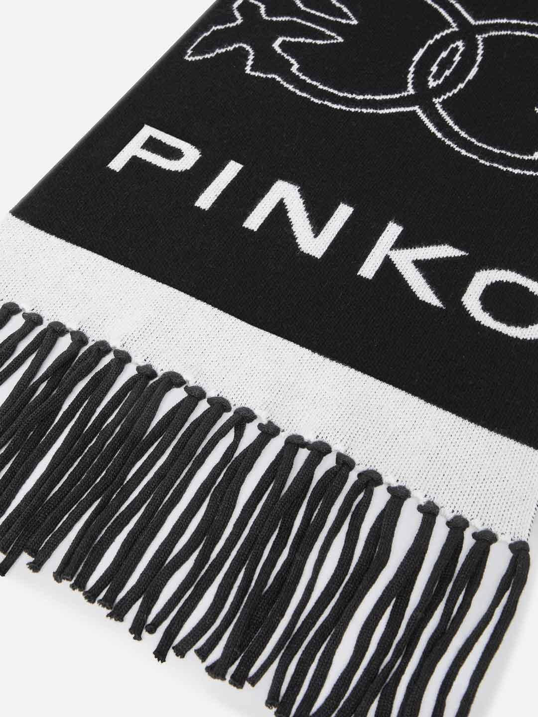 Pinko sciarpa nero con logo