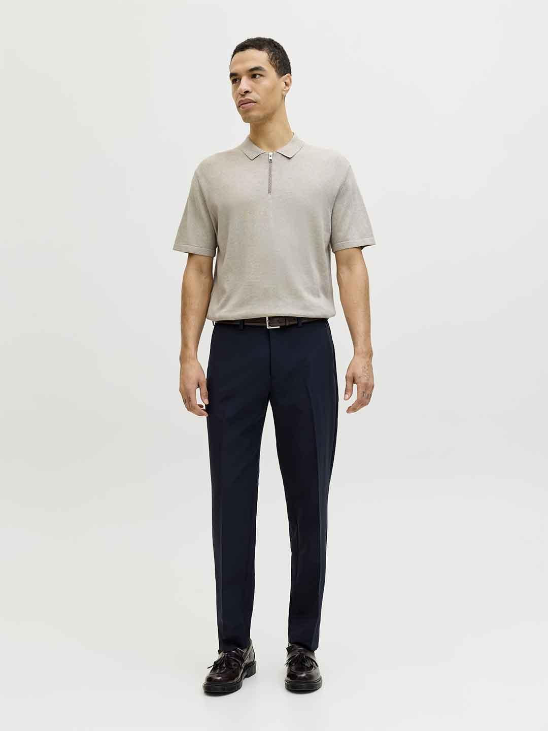 Jack & Jones polo beige con zip