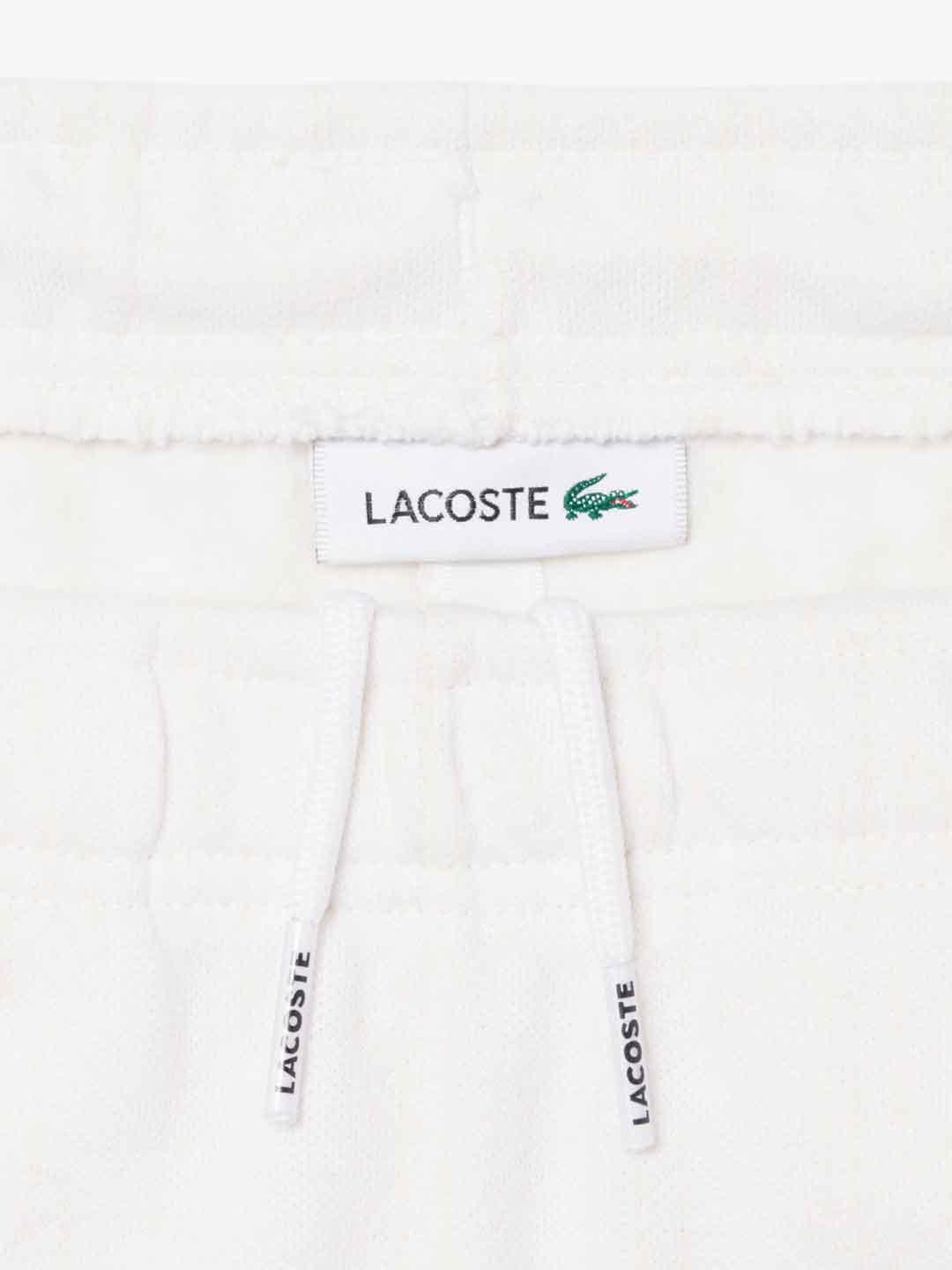 Lacoste pantalone kids panna con bande