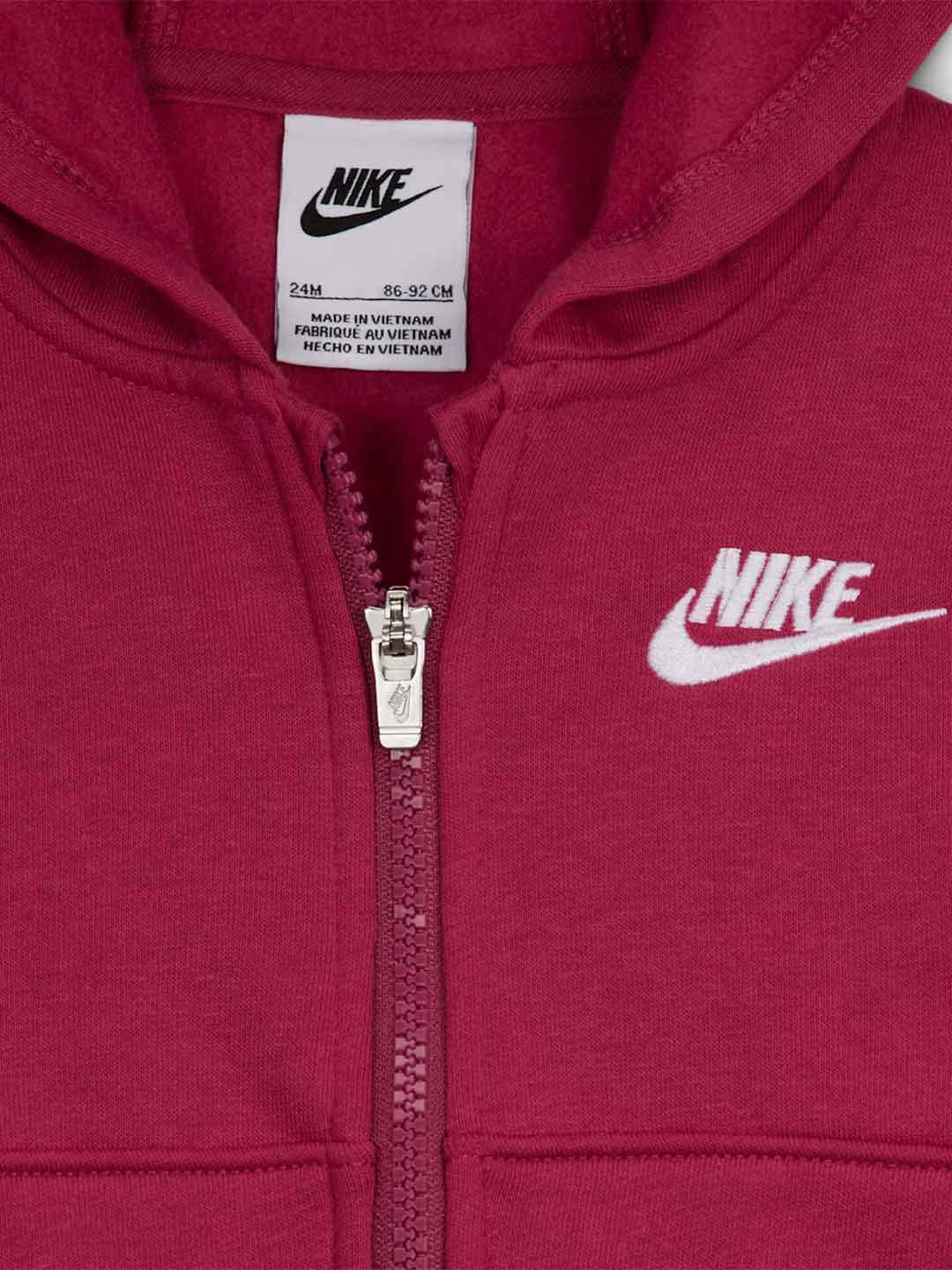 Nike coordinato kids rosa con zip