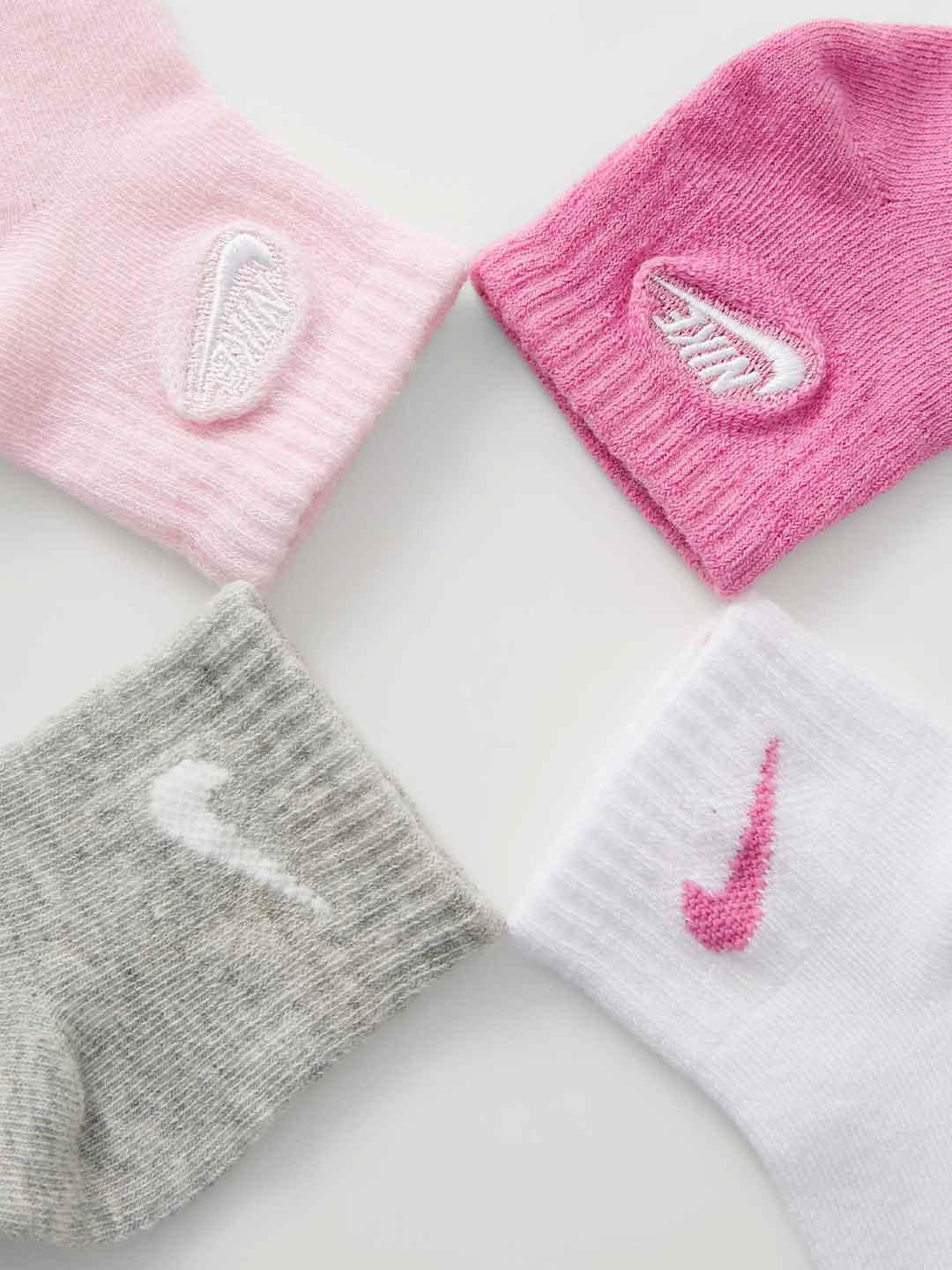 Nike calzini kids rosa set da 4 paia antiscivolo