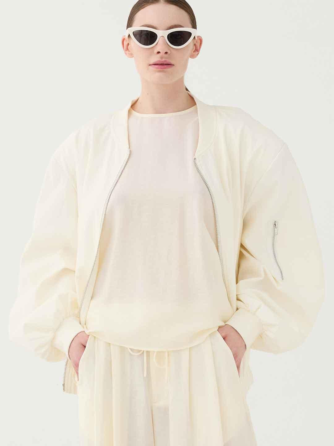 Eleh giubbino bianco bomber