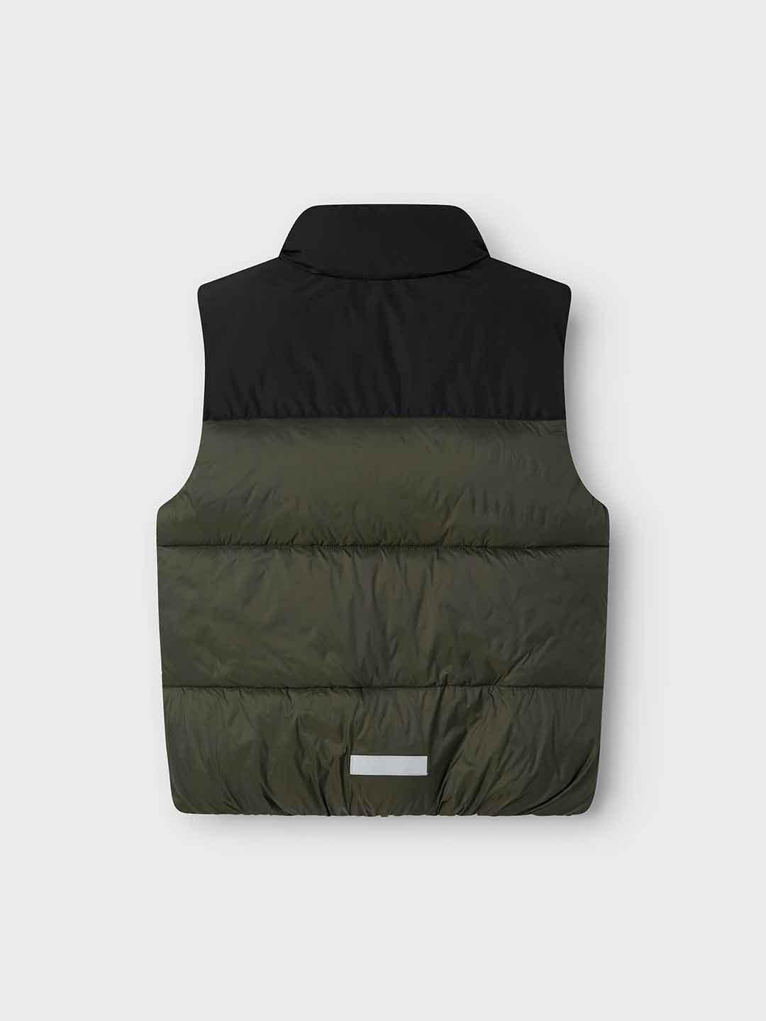 Name It giubbino kids verde e nero smanicato