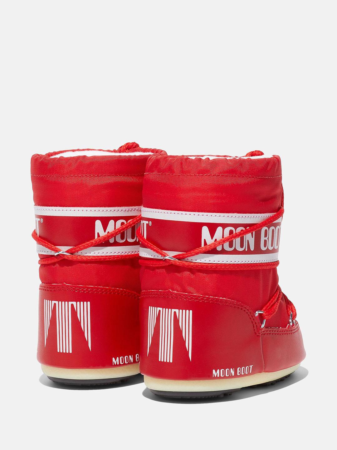 Moon Boot Icon Mini stivali kids rosso basso in Nylon