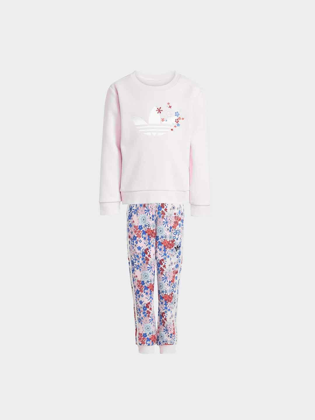 Adidas coordinato kids rosa con fiori