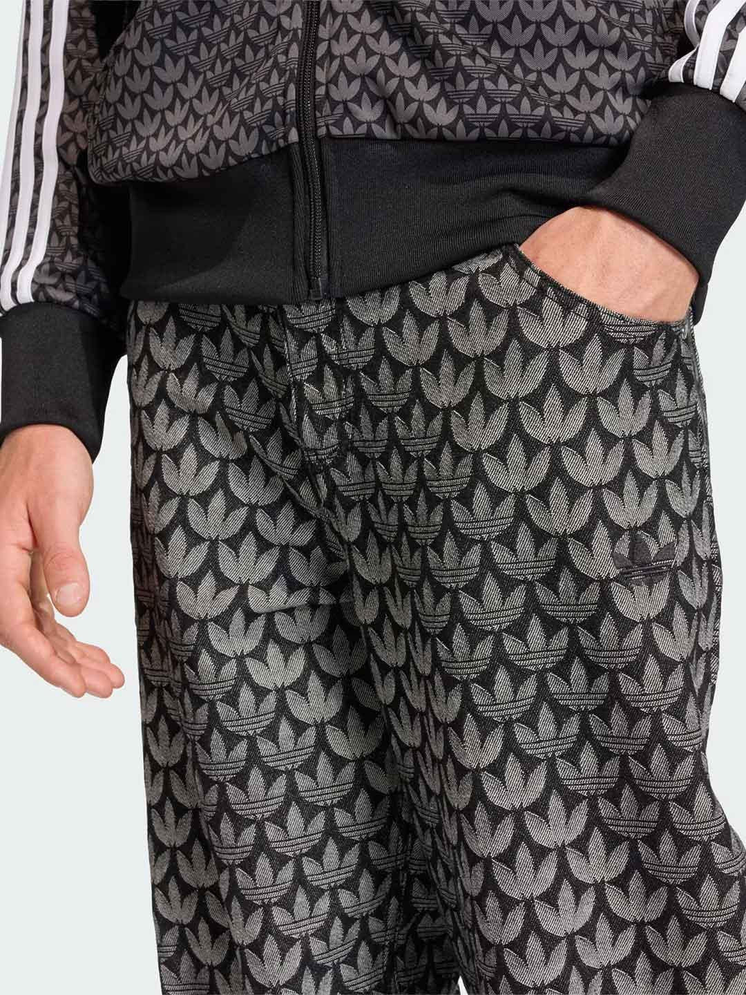 Adidas jeans nero multilogo
