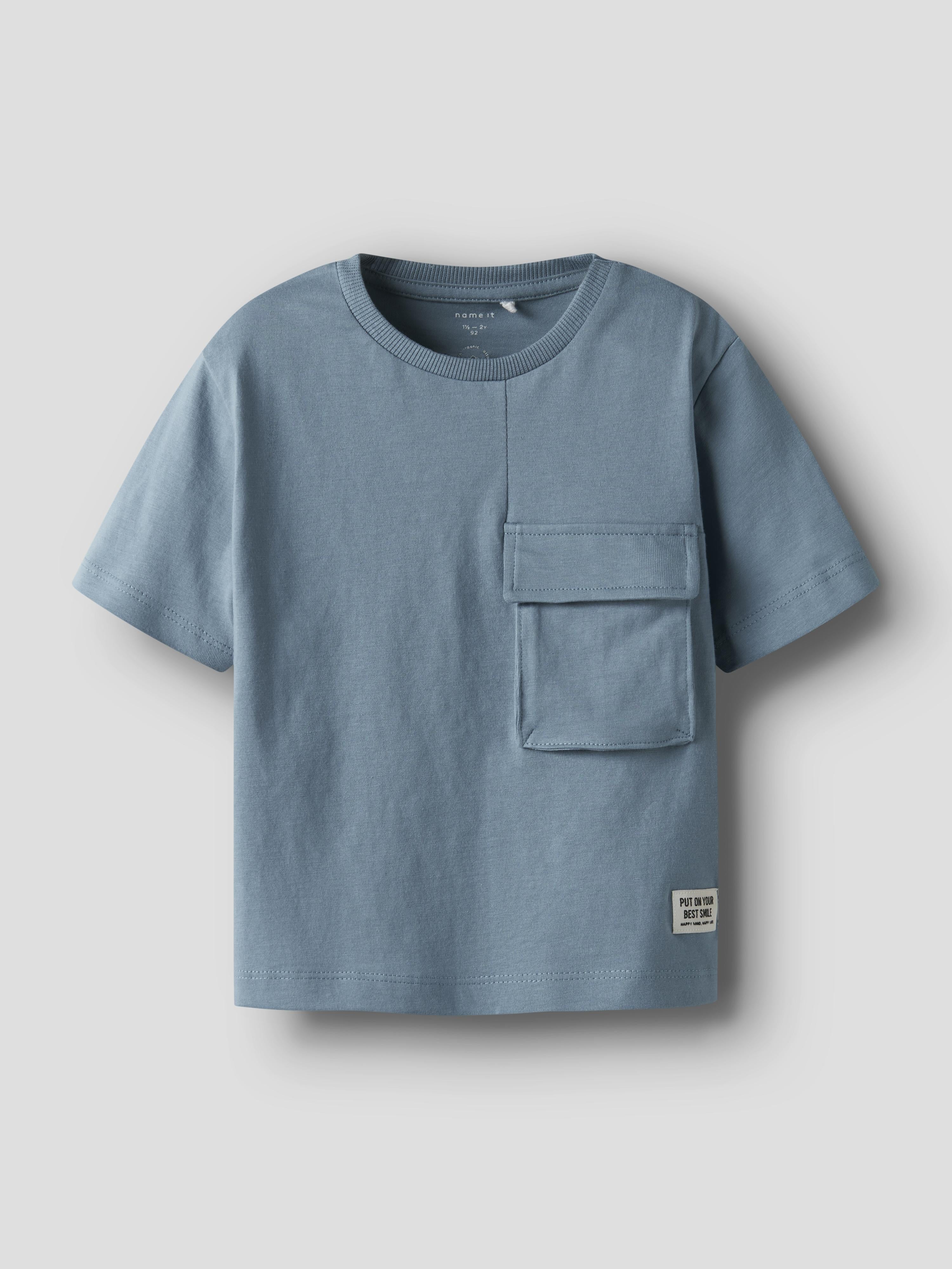 Name It t-shirt kids azzurro con taschino
