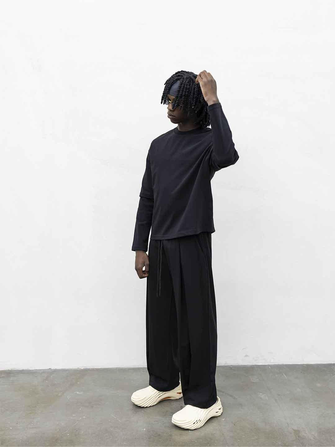 Present Day t-shirt nero manica lunga