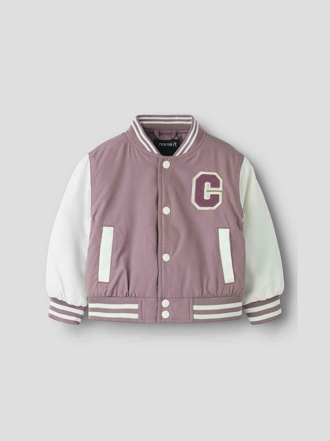 Name It giubbino kids rosa con patch C