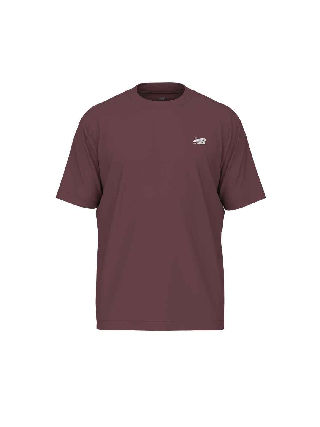 New Balance t-shirt bordeaux con logo bianco