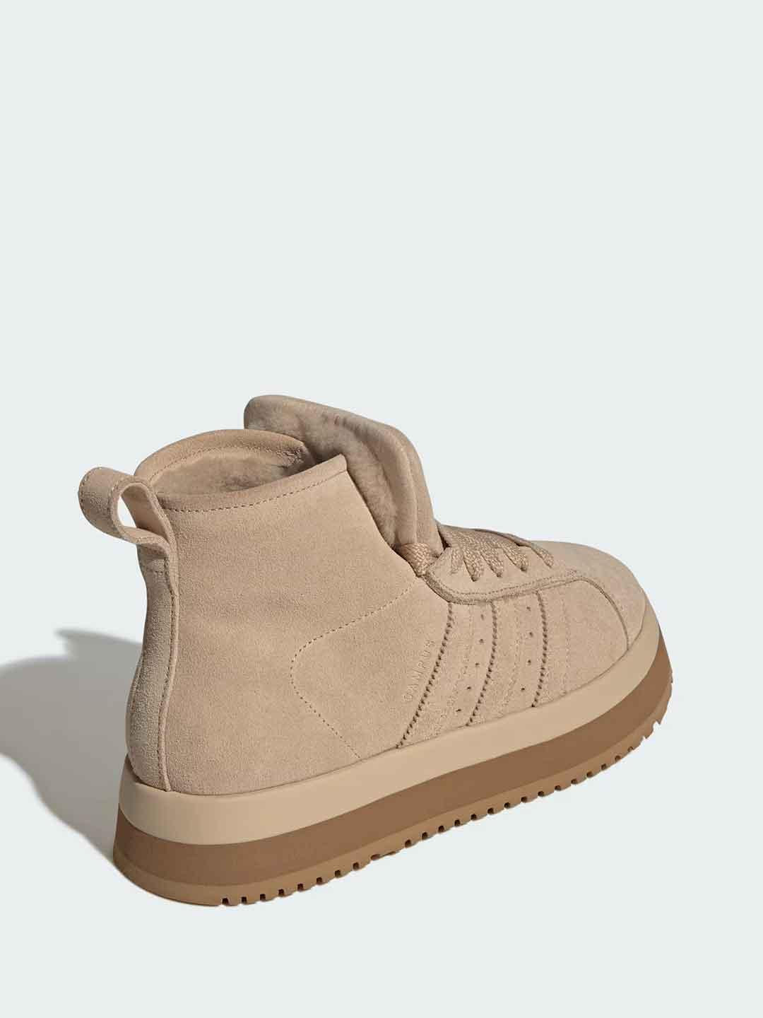 Adidas Campus 00s sneakers beige a stivaletto con pelliccia