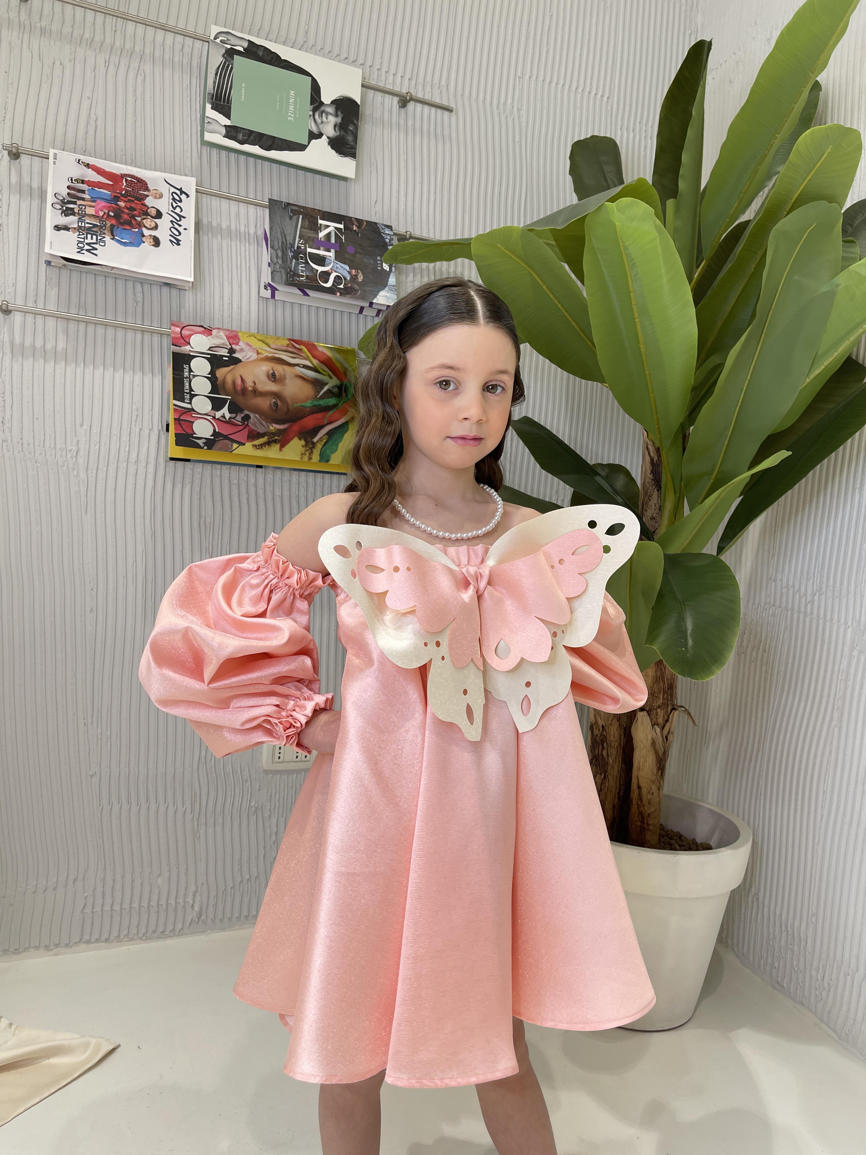 Coco' Et Mama' Nebulosa coordinato kids rosa con farfalla