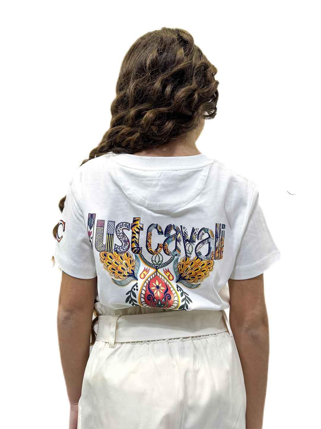 Just Cavalli t-shirt kids panna con logo sole