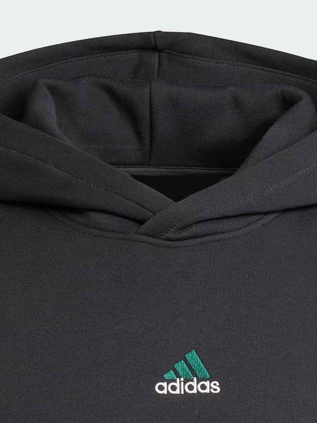 Adidas felpa nero con logo verde