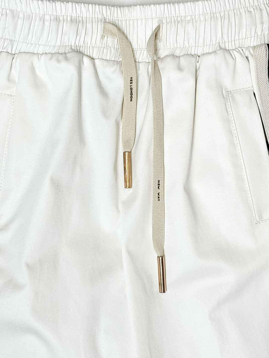 Yes London pantaloni kids panna con bande nere