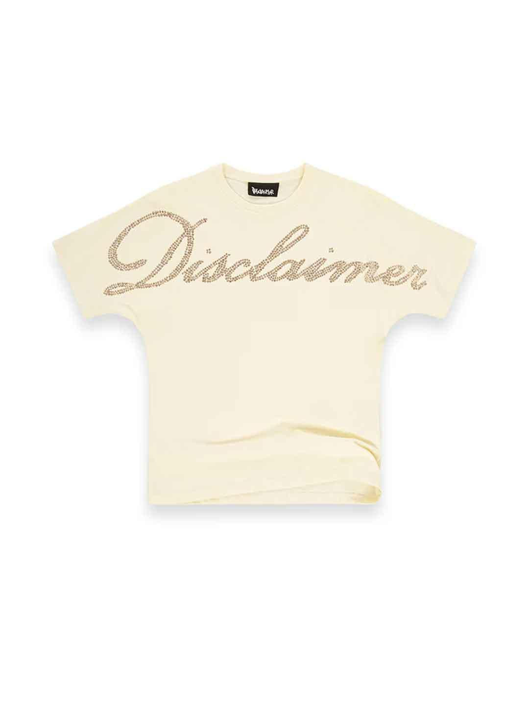 Disclaimer t-shirt beige con strass