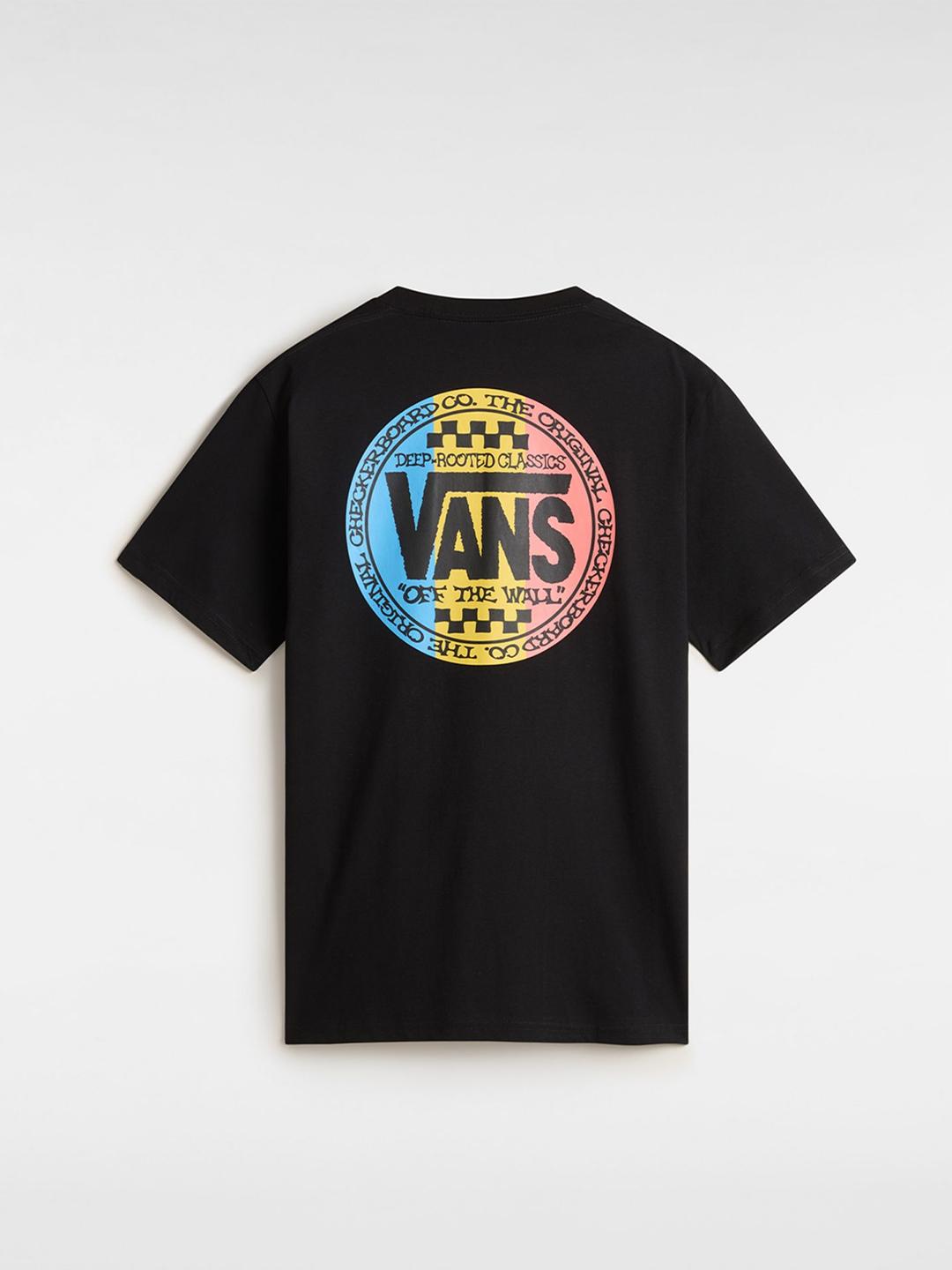 Vans t-shirt nero con logo multicolor