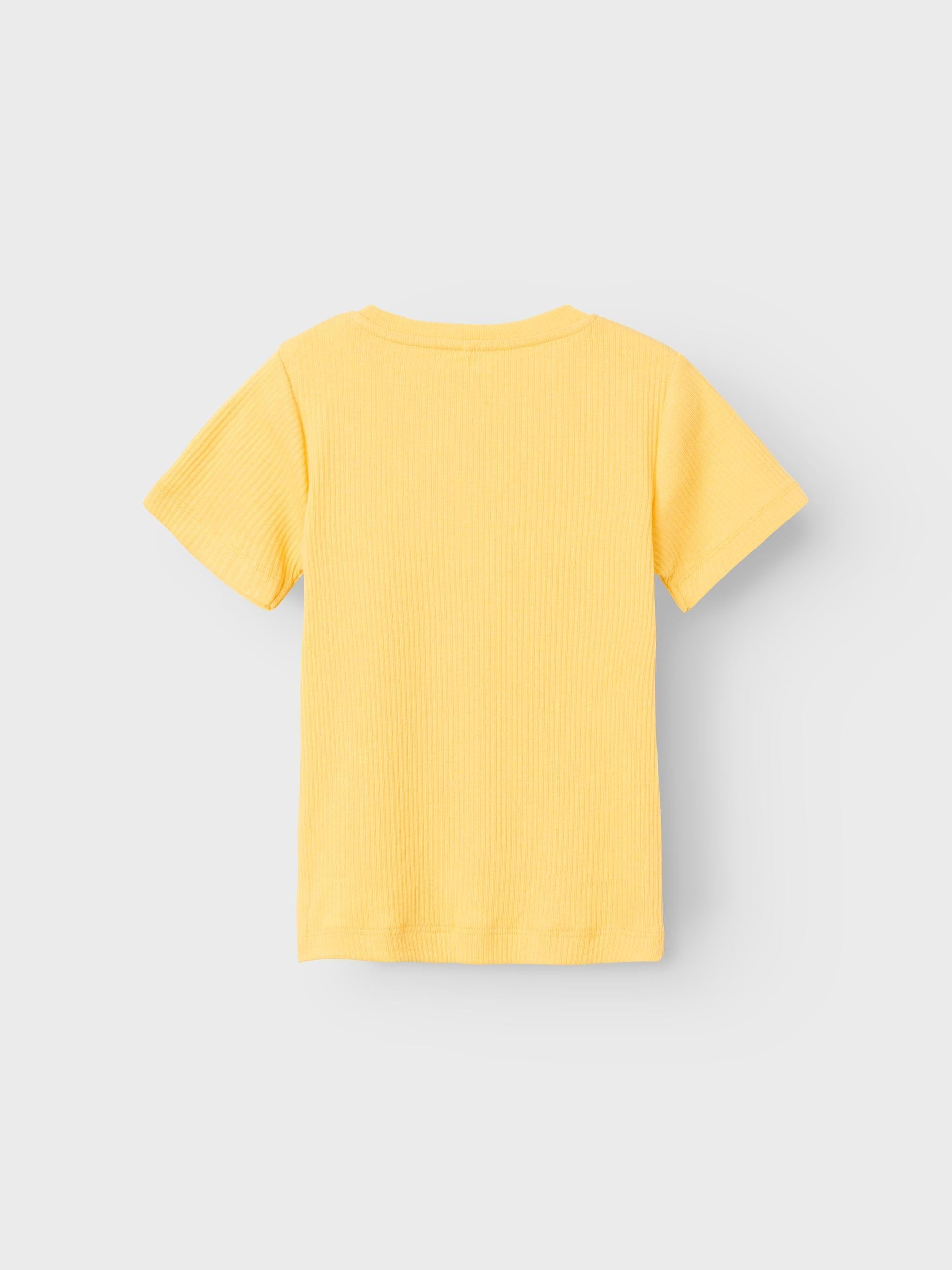 Name It t-shirt kids giallo a coste con nodino