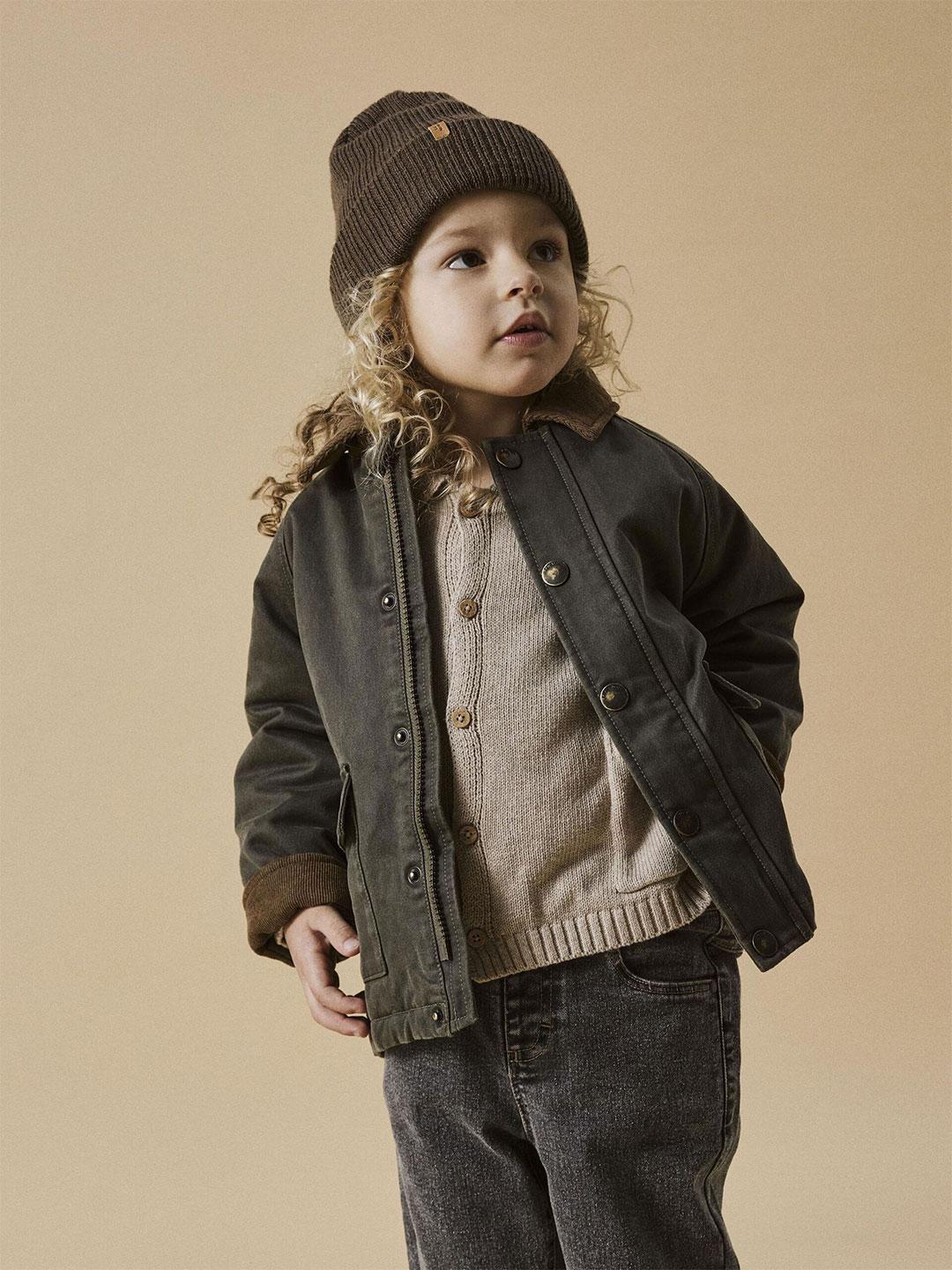 Name It giubbino kids verde con colletto in contrasto