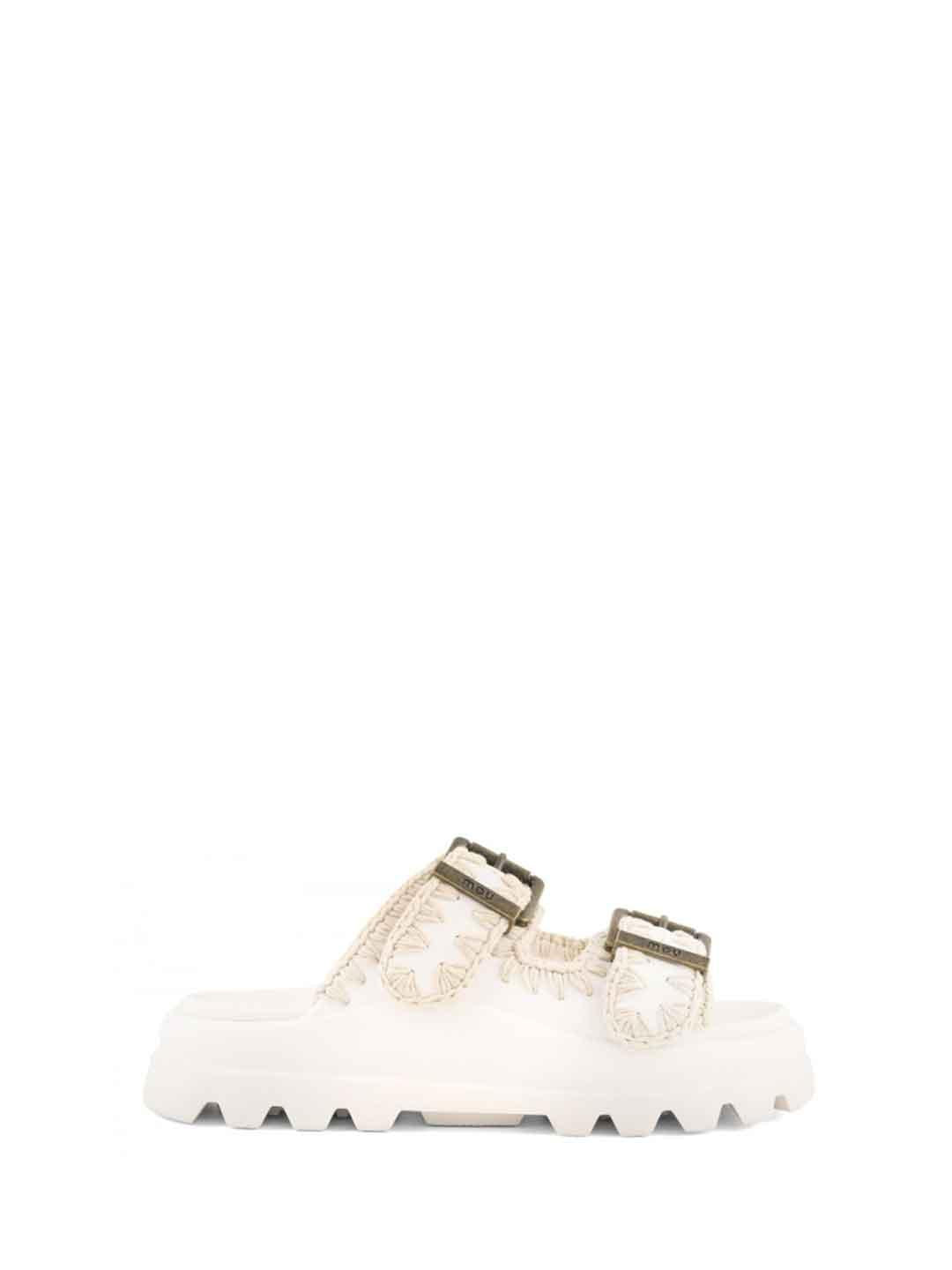 Mou Eva Slide Two Buckles sandali bianco