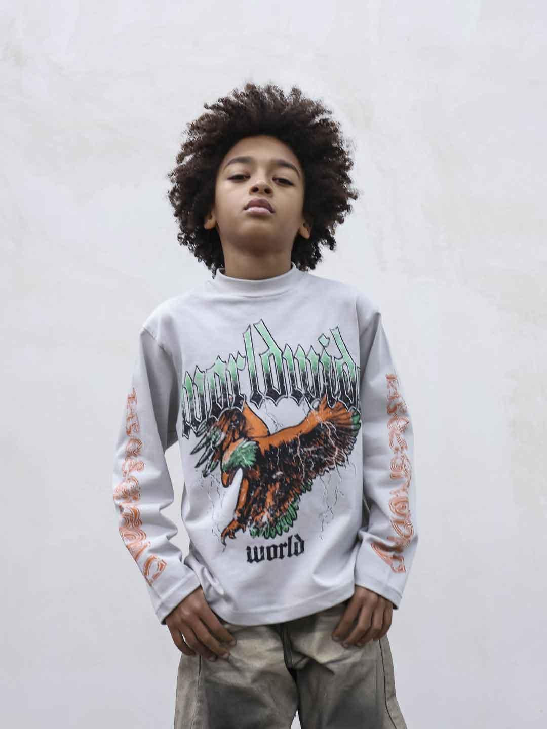 Present Day t-shirt kids bianco con grafica aquila