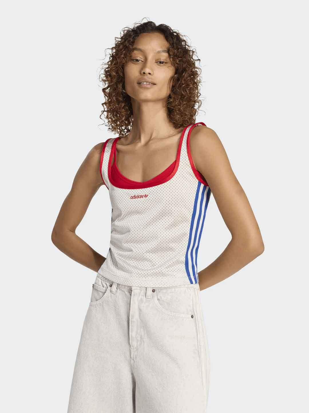 Adidas canotta grigio a rete