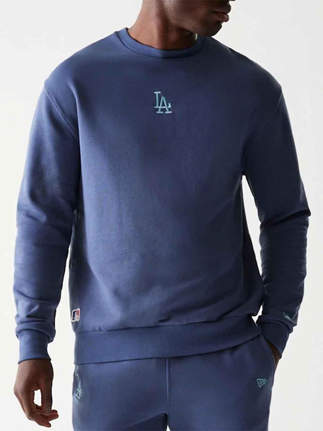 New Era felpa celeste con logo azzurro