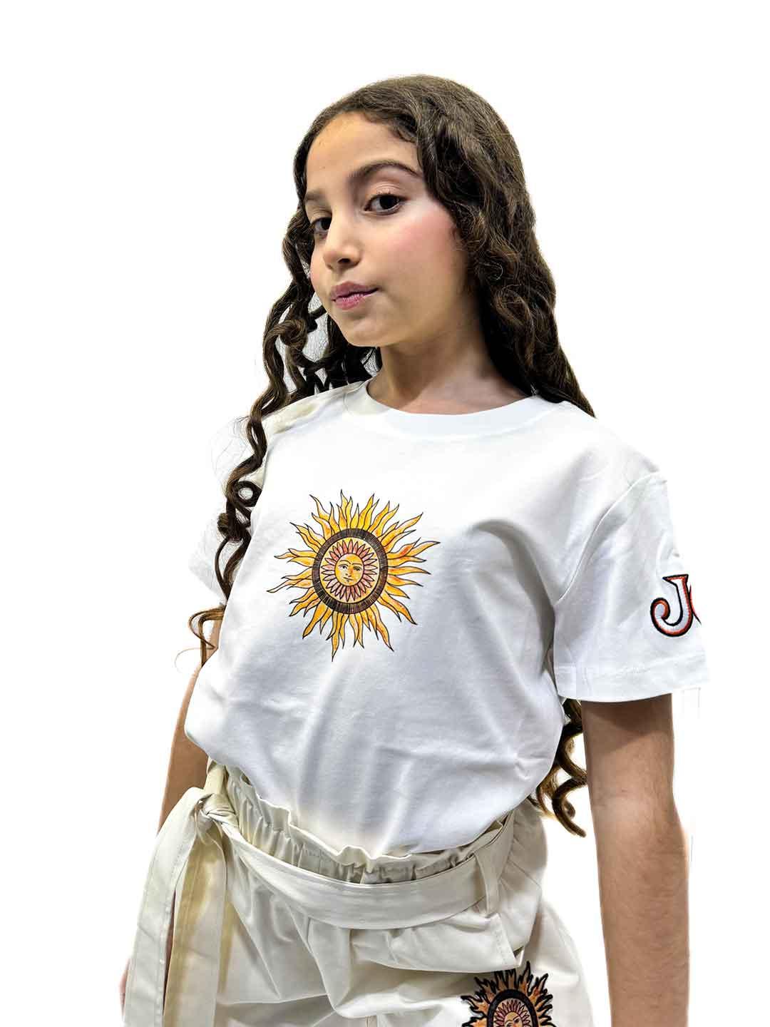 Just Cavalli t-shirt kids panna con logo sole