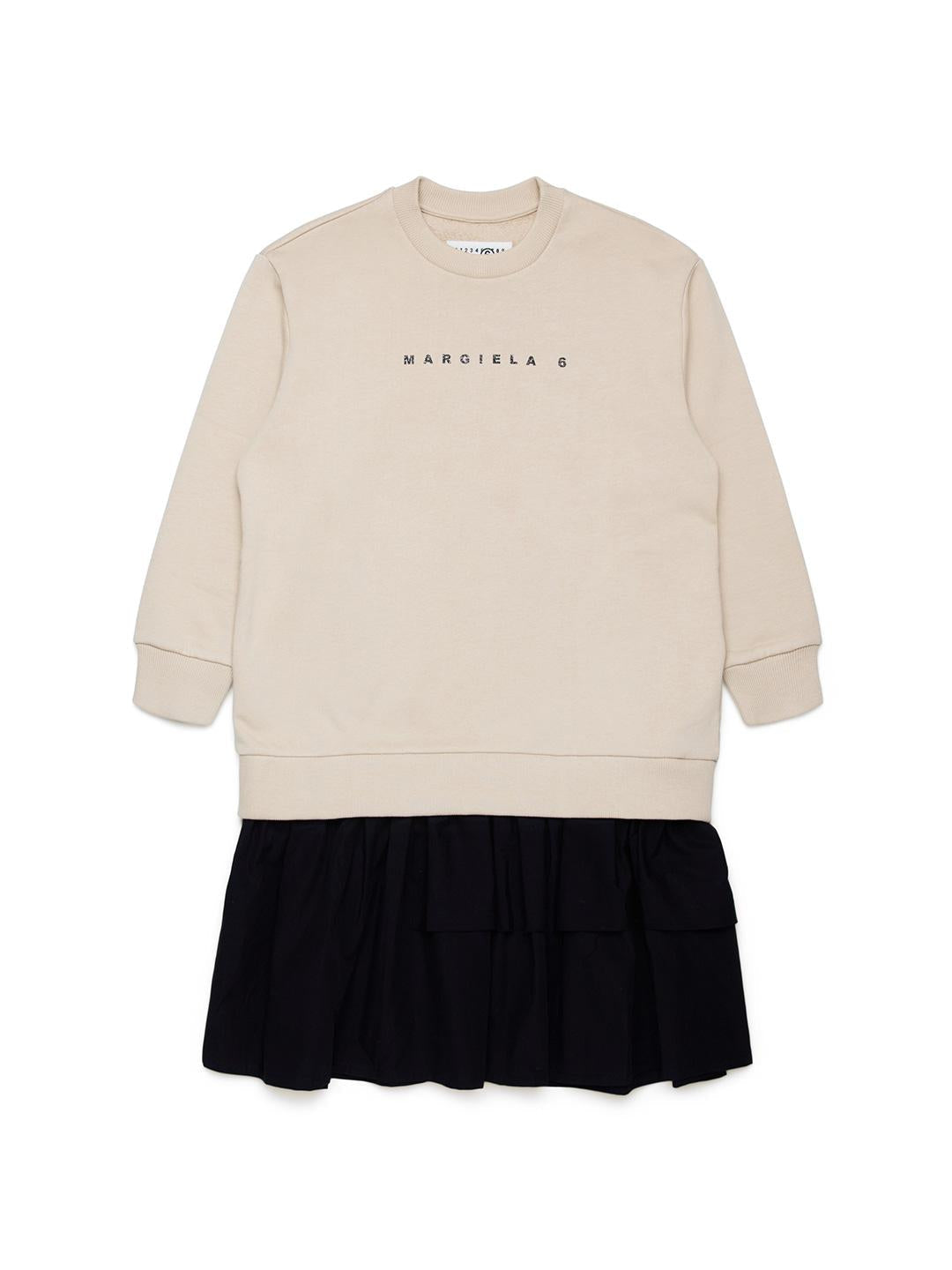 Maison Margiela abito kids beige e nero