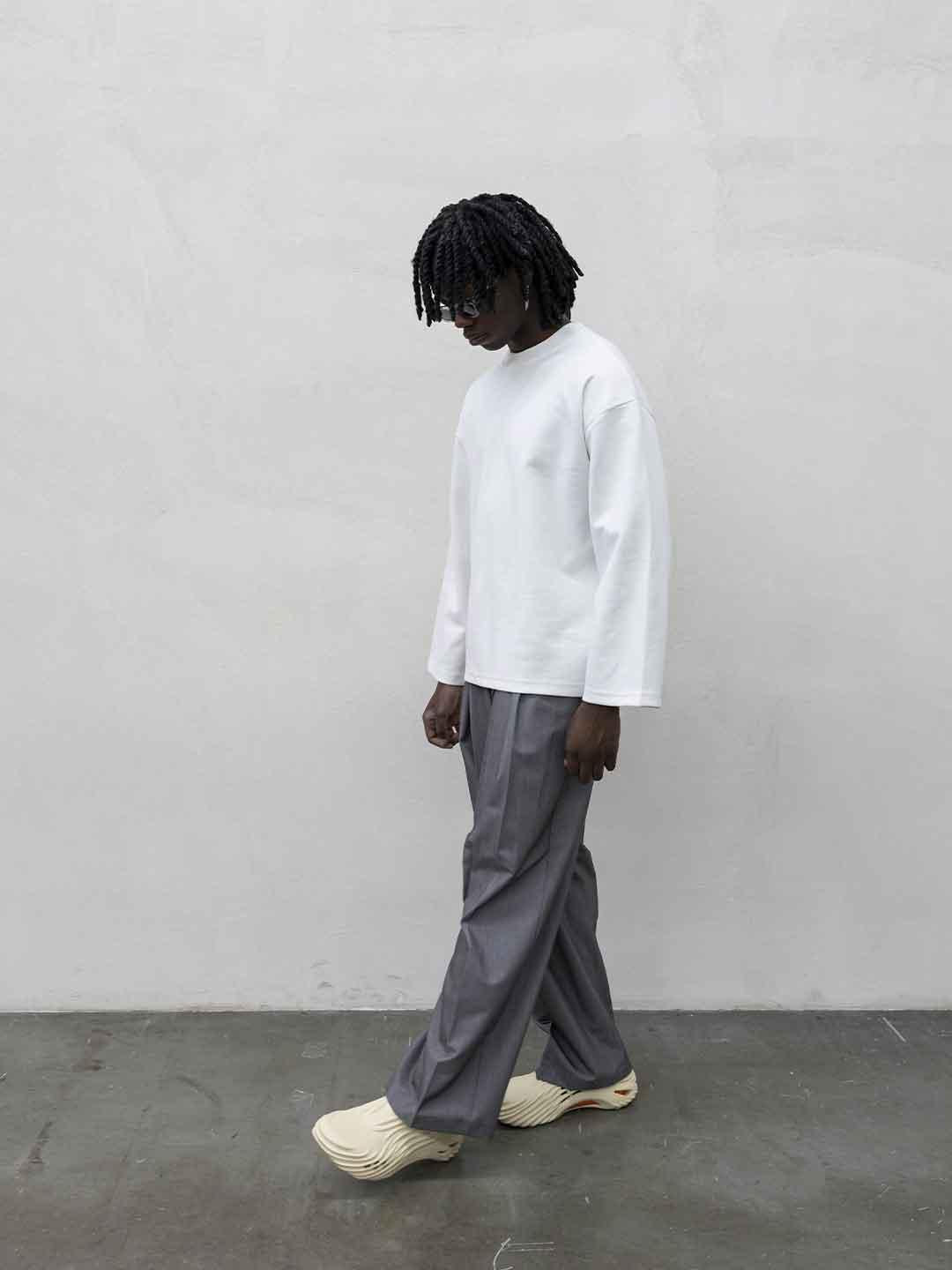 Present Day Long Perfect t-shirt bianco maniche lunghe