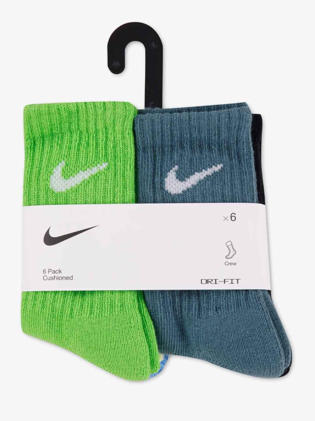 Nike calzini kids verde set da 6 paia