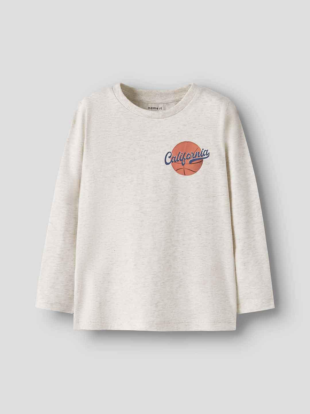 Name It t-shirt kids beige con manica lunga